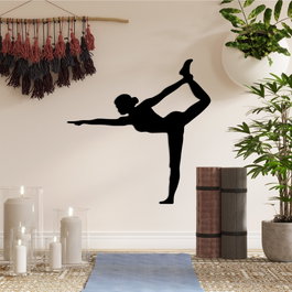 Wallity Yoga 11 Escultura de pared de metal negra